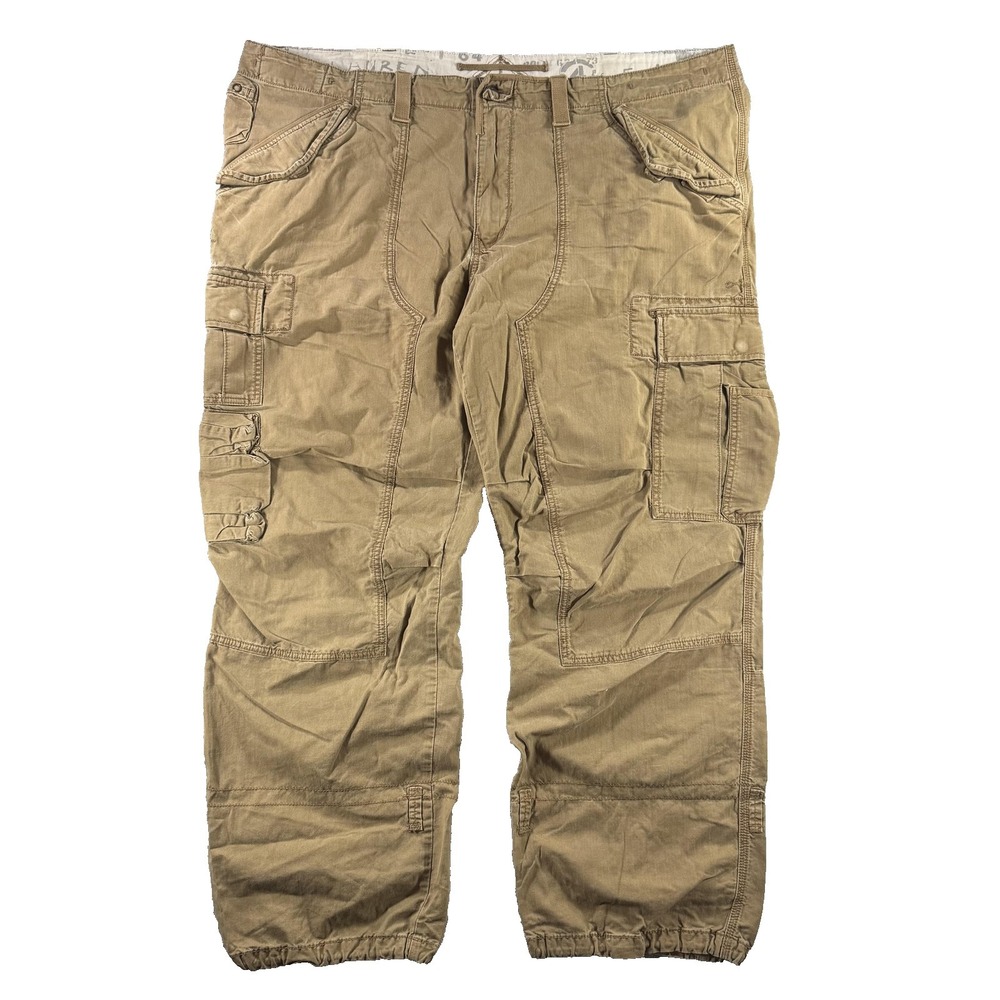 Polo Ralph Lauren Cargo Pants Mens 50x32 Brown Canvas Military Cuffed Utility